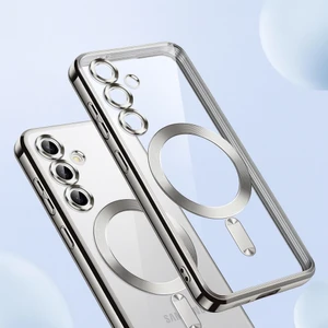 Samsung Galaxy S25 Fe Uyumlu Kamera Lens Korumalı Magsefe Özellikli Şeffaf Silikon Kılıf