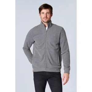 Esw 2956 Dik Yaka Fermuarlı Selanik Cepli Erkek Hırka Gri