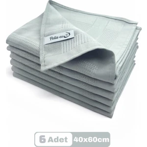 Mikrofiber Cam Bezi Genel Temizlik Bezi Mutfak Banyo Yüzey 6 Adet Gri 40X60CM