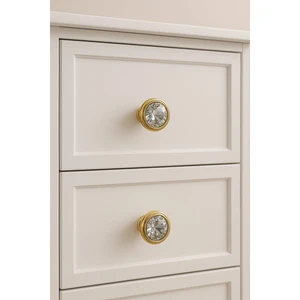 1 Adet  Gold Taşlı Kulp Bebek Çocuk Genç Odası Çekmece Dolap Mobilya Kulpu Ahşap Şifonyer Kulpu 30 mm