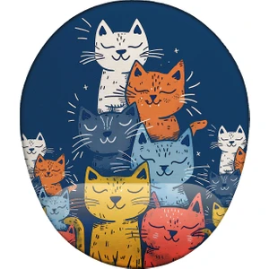 Kedi Desenli Bilek Destekli Mouse Pad