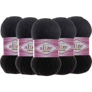 Cotton Gold El Örgü Ipliği 60 Siyah  - 5 Adet