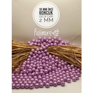 10 mm Lüks Kaplama Plastik Inci Boncuk (50 GRAM-100 Adet) Takı Çanta Boncuğu