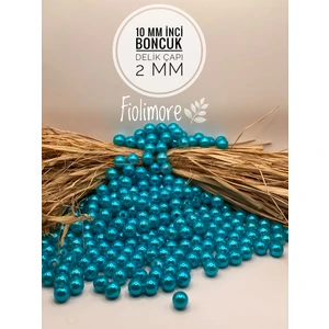 10 mm Lüks Kaplama Plastik Inci Boncuk (50 GRAM-100 Adet) Takı Çanta Boncuğu