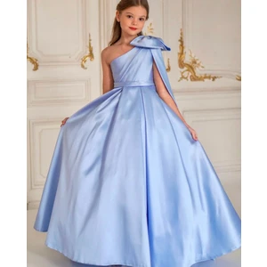 Kız Çocuk Tasarım Omuz Detaylı Prenses Elbise