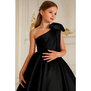 Kız Çocuk Tasarım Omuz Detaylı Prenses Elbise