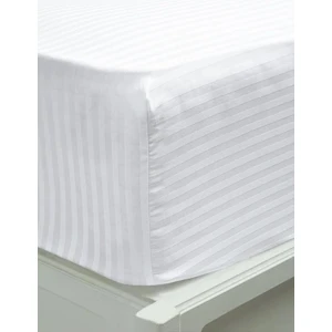 Vessino Home  Pamuk Saten Lastikli Çarşaf Takımı Çizgili Çift Kişilik Beyaz/renkli Otel Tipi Lüx Yastıklı