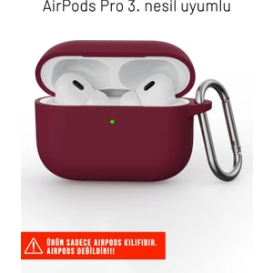 Airpods Pro 3. Nesil Uyumlu Darbelere Dayanıklı Askı Aparatlı Silikon Kılıf
