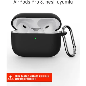 Airpods Pro 3. Nesil Uyumlu Darbelere Dayanıklı Askı Aparatlı Silikon Kılıf
