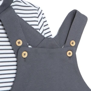 Hellobaby Erkek Bebek Cool Boy Salopet-Tshirt Bisiklet Yaka Uzun Kol Reçme Paça