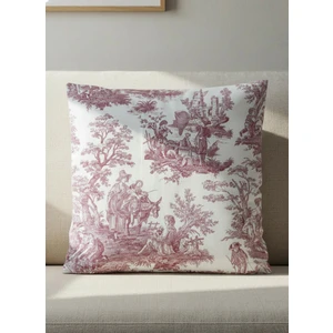 Buem Shop French Village Fransız Köylü Desenli Vintage Kırlent Kılıfı 40X40 45X45 50X50 cm %100 Keten