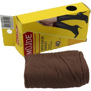 40 Den Orta Kalın Dizaltı Çorap 86 - Vizon  - 1 Adet