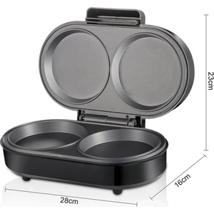 Çift Mini Omlet Makinesi Yuvarlak Yapışmaz Izgaralar 2 Kişiselleştirilmiş Kahvaltılık Chaffle ve Hamburger Yapar Ab Fişi (Yurt Dışından)