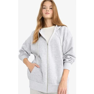 Oversize Geniş Kalıp Kapüşonlu Kalın Fermuarlı Sweatshirt V4233AZ25SP