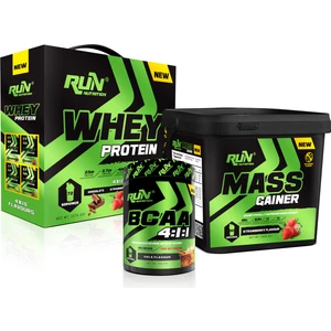 Run Nutrition Kas Ve Hacim Paketi (Whey Protein 72 Saşe 4 Çeşit Aroma,Mass Gainer,Bcaa)