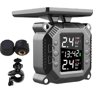 Kablosuz Motosiklet Tpms Lastik Basıncı Izleme Sistemi Güneş Enerjili Harici Sensör Sıcaklık Monitörü Su Geçirmez C Tipi (Yurt Dışından)