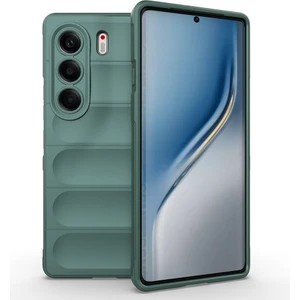 Tecno Camon 40 Pro Kılıf Esnek Tpu Oyuklu Arka Yüzey Tasarımlı Zore Etnik Silikon Kapak - Koyu Yeşil