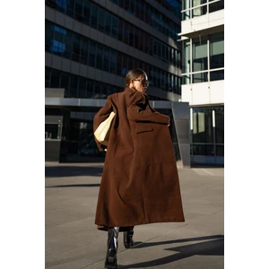 Selva Masculine Uzun Kahve Trençkot