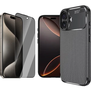 iPhone 17 Kılıf Zore Negro Silikon Kapak + Hayalet Cam Ekran Koruyucu