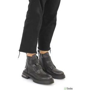 Mammimia Kadın Bağcıksız Hakiki Deri Ortopedik Düz Taban Spor Tarz Bot M26/KB8175