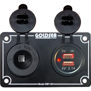 Marine Şarj + Usb Soketi Metal Çerçeveli 12-24V