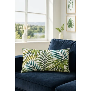 Duck Çiçekli Kırlent Kılıfı Yeşil V1 40X60