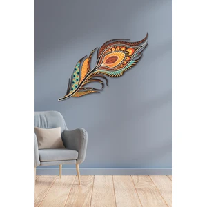 Bohem Tarz Dekoratif Tüy Figürü Duvar Süsü – Lazer Kesim Mdf (85X30 Cm)