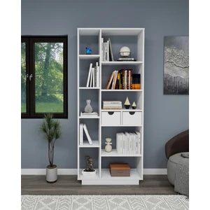 Luma 10 Bölmeli 2 Dolaplı Modern Kitaplık Beyaz - Luma