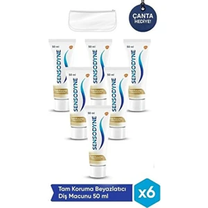 Tam Koruma Beyazlatıcı Diş Macunu 6 Adet 50 ml Şeffaf Çanta Hediye