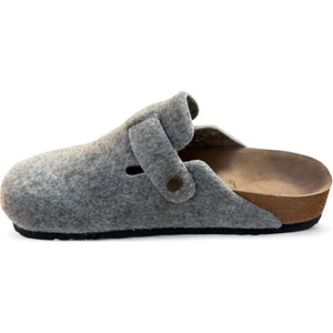 Neon Shoes Oslo Kadın Mantar Tabanlı Kışlık Önü Kapalı Keçeli Günlük Rahat Sabo Ev Terliği 7004-20E