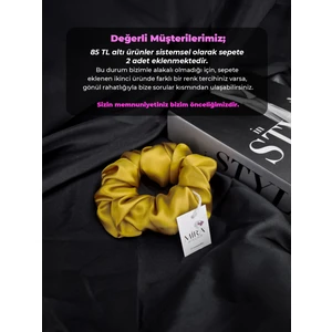 Kadın Saten Toka - Altın Tozu – Tekli Lüks Lastik Model Scrunchie