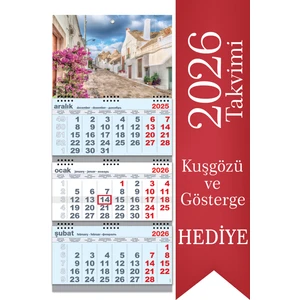 Sticker Art 2026 Büyük Boy Gemici Denizci Duvar Takvimi Mavi 33 x 77,5 cm