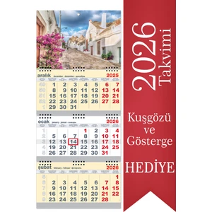 Sticker Art 2026 Büyük Boy Gemici Denizci Duvar Takvimi Sarı 33 x 77,5 cm