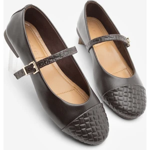 Kadın Desenli Bantlı Günlük Babet Renada Kahve