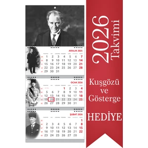 Sticker Art 2026 Atatürk Gemici Denizci Duvar Takvimi 33 x 77,5 cm