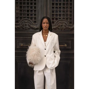 Emma Dikiş Detaylı Ekru Blazer