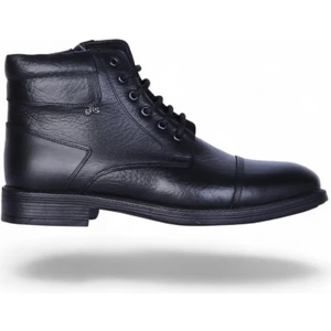 Crısso B485 Siyah Kauçuk %100 Deri Erkek Bot Ayakkabı