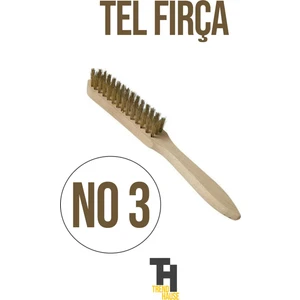 Yüzey Kazıma Fırçası Ahşap Saplı Sarı Çelik Tel Fırça NO:3 