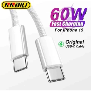 1-Metre 60W Type-C To Type-C CE Lisanslı İphone 15/16/17 Samsung/Xiaomi/Redmi/Huawei/Honor/Laptop/Tablet/Telefon Süper Hızlı Orjinal Hasır Örgülü Sağlam Kablo