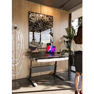 Creo Mobili Sirius Basic Ofis Çalışanlarına Uygun Çekmeceli Çalışma Masası, Ayarlanabilir Ofis Masası - 120x75 Cm, Antrasit/Gri