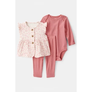 Kız Bebek Pembe Yelekli Set