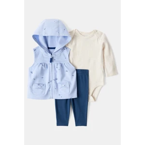 Kız Bebek Mavi Yelekli Set