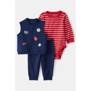 Erkek Bebek Mavi Yelekli Set