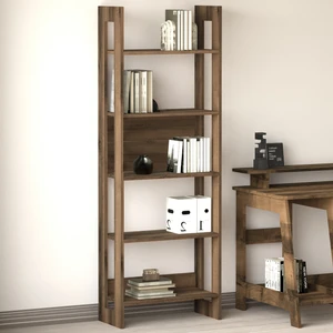 İnarch Dizayn Country Dekoratif 5 Raflı Ev-ofis Kitaplık, Modern Kütüphane, Antik Ceviz
