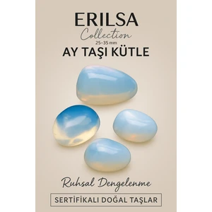 Tesbih Atölyesi Sertifikalı Gerçek Ay Taşı Doğal Taş Kütle – Huzur ve Duygusal Denge Taşı