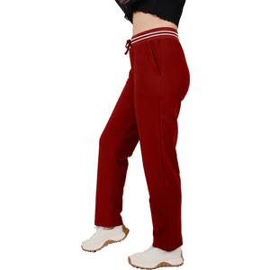 Asn Concept Bordo Renk Pamuklu Kumaş Beli Ribanalı Kadın Eşofman Altı (Büyük Beden Seçeneğiyle)