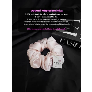Kadın Saten Toka - Pudra Düşü – Tekli Lüks Lastik Model Scrunchie