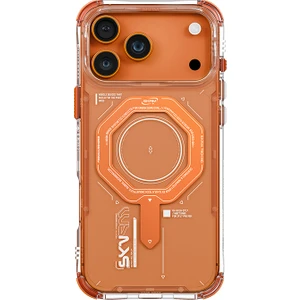 iPhone 17 Pro Max Uyumlu Kılıf M-Safe Şarj Özellikli Airbag Tasarımlı Magma Kapak Turuncu