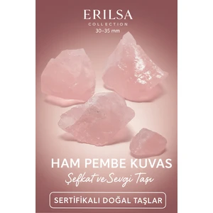 Tesbih Atölyesi Sertifikalı Ham Pembe Kuvars Taşı Kütle 30-35 mm – Şefkat ve Sevgi Taşı