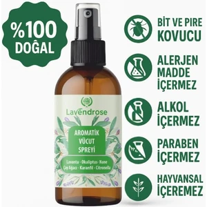 Bit ve Pire Kovucu Saç ve Vücut Spreyi 100 ml %100 Doğal